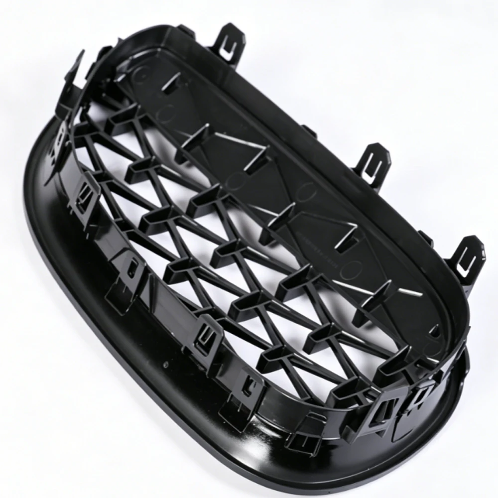 For BMW 5 Series E60 E61 2004-2009 Front Bumper Grill Diamond Style Grille Chrome Silver Black Racing  Accessory 530i 535i 540i view 6