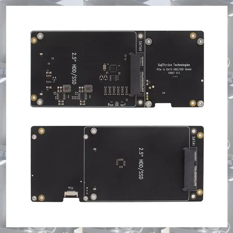 

Hot Selling-X1007 Pcie To Dual 2.5" SATA HDD/SSD Shield SATA 3.0 5Gbps For Raspberry Pi 5 Supports 2X2.5" SATA HDD/SSD,X1007 PCI