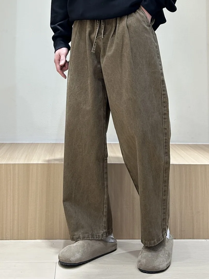 

Spring 2026 Men's Casual Straight Leg Wide Leg Pants Luxury Lazy Sle Loose Fit Harlan Long Trendy Trousers Busin Casual