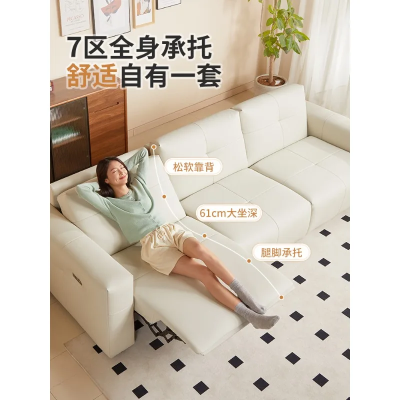 Leather folding flipped sofa bed living room dual-purpose multi-functional sofa