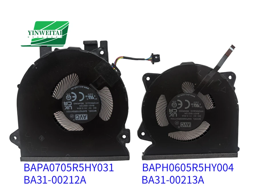 Cooling Fan For Samsung Galaxy Book5 Pro NP950XED 955XED 950XDB 16-Inch BAPA0705R5HY031 BAPH0605R5HY004 BA31-00213A 212A