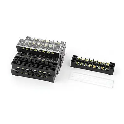 600V 15A Dual Row 8P Screw Connector Electric Barrier Terminal Block Strip 10Pcs