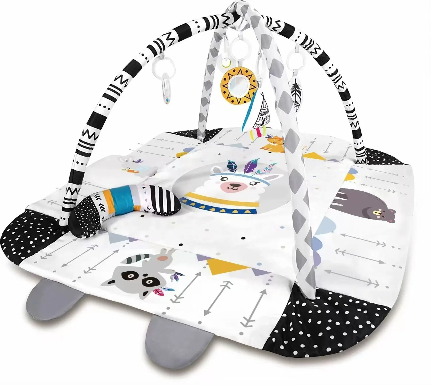 Baby Play Gym Mat, Baby Activity Tummy Time Mat with Many Toys, Baby Essentials Gift Toys for Infant