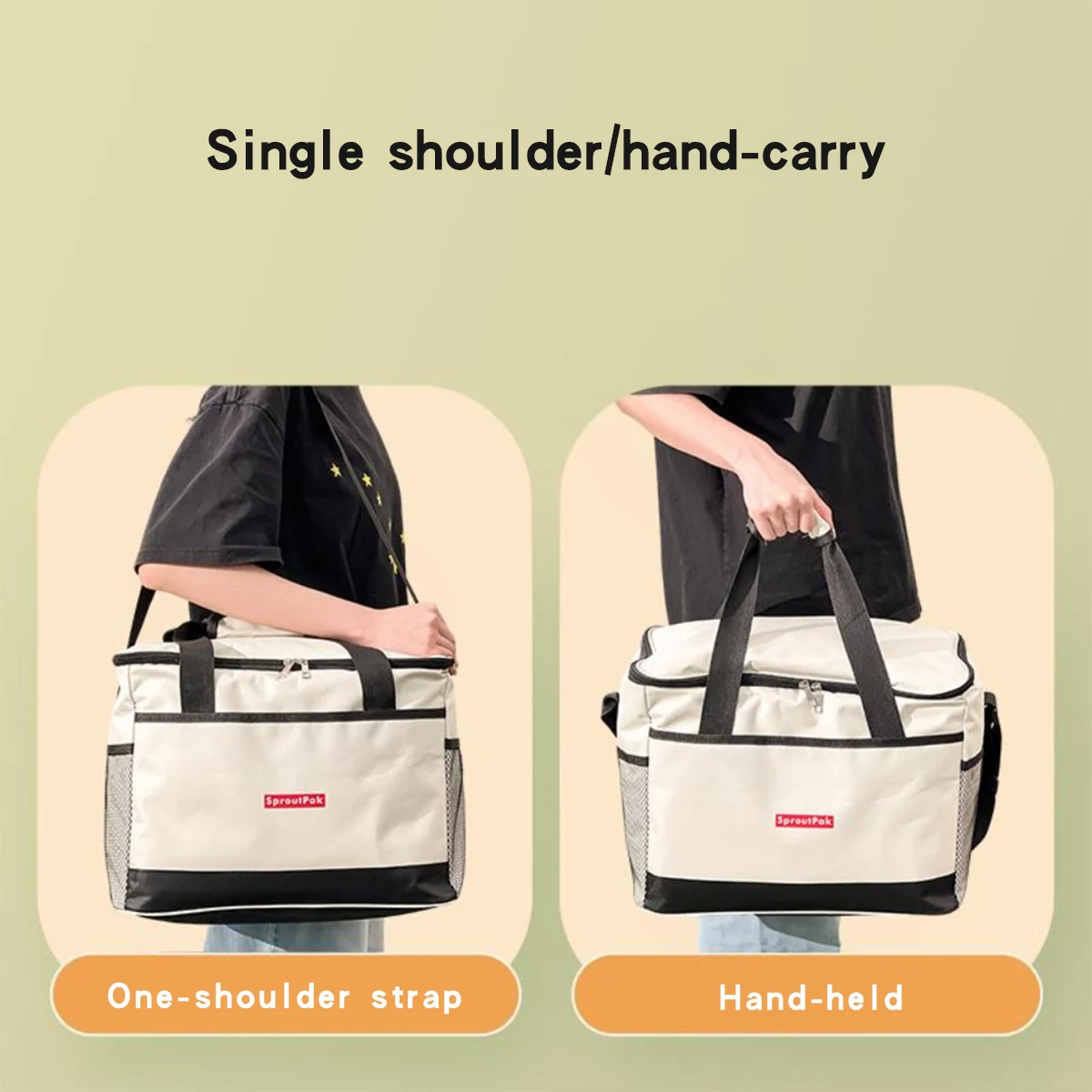 حقيبة غداء حرارية أكسفورد محمولة من WORTHBUY للطلاب، حقيبة معزولة مقاومة للماء بسعة كبيرة مع حقيبة تبريد بحزام كتف #5