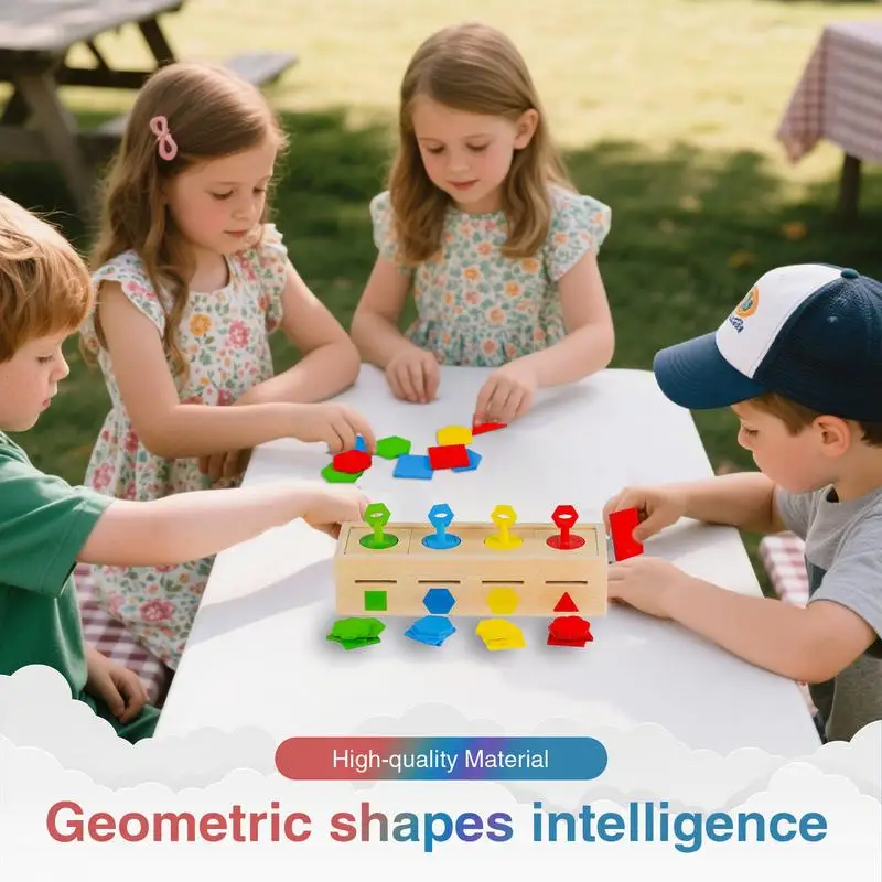

Color Sorting Toys Wooden Toddler Educational Toy Color Shape Sorting Lock Box Developmental Sensory Game For Classroom Daycare