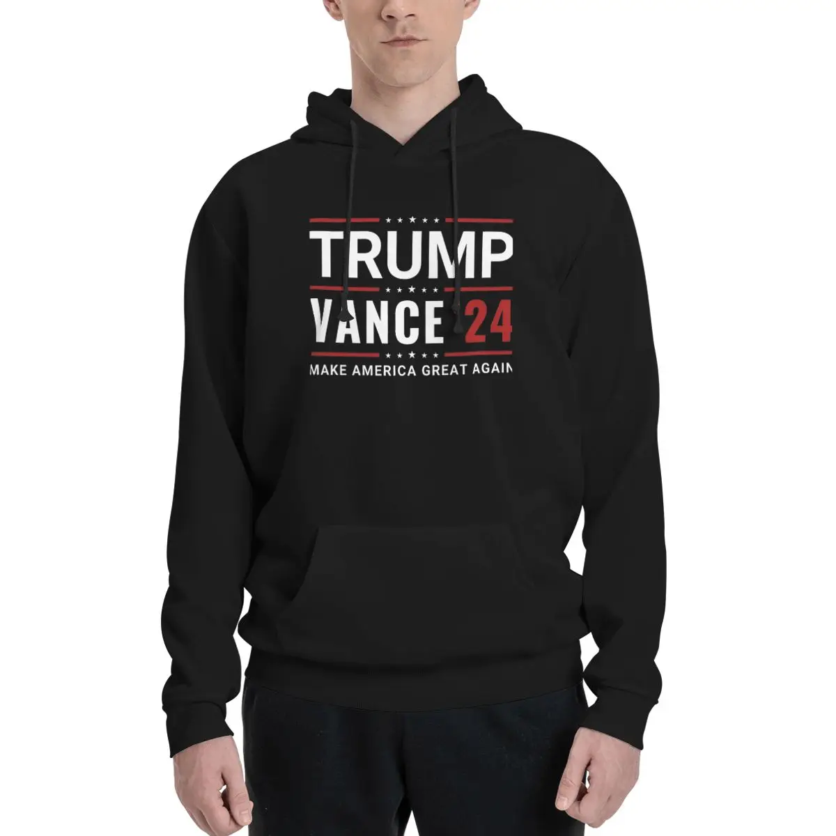 Mens Womens Trump Vance 2024 Election MMGA Hoodie Hooded Collar Drawstring Hoodies Pullover Sweatshirts Long Sleeve Shirt