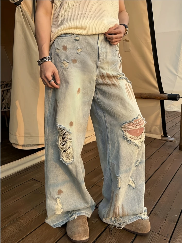 

Blue Jeans Women Vintage High Waisted Straight Summer Oversized Casual Big Size Wide Leg Denim Baggy Pants Y2K Female Trousers