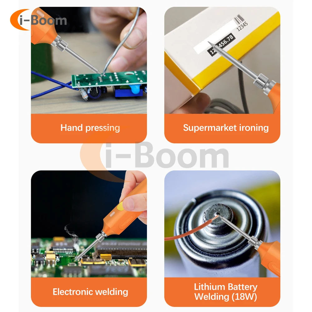 Portable Wireless Electric Soldering Iron Precision Component Welding Maintenance Tool 3-Speed Temperature Controlled