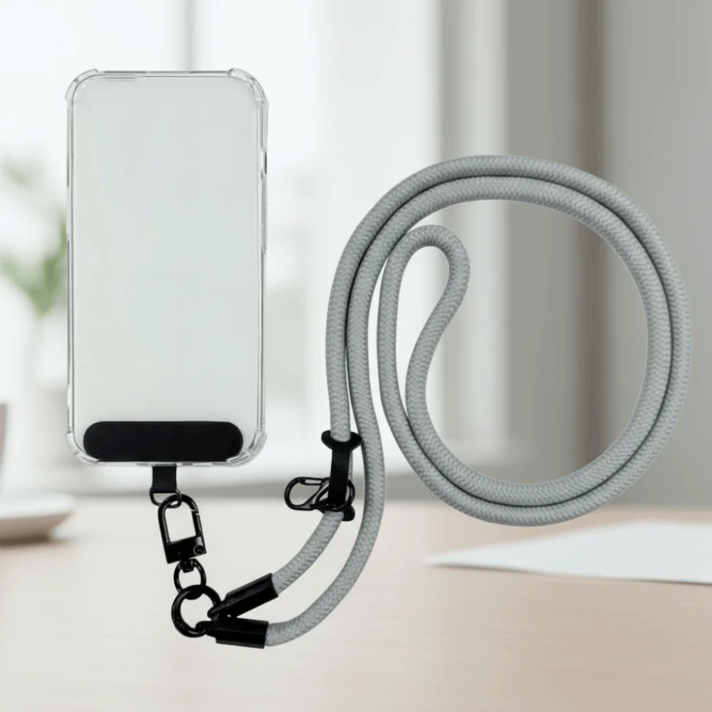 Smycz do telefonu na sznurku, zapobiegająca zgubieniu, długa smycz crossbody, uniwersalna odpinana smycz na szyję do telefonu, naszywka.