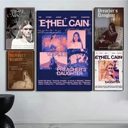 Singer Ethel-Cain Music Self-adhesive Art Poster Fancy Wall Sticker for Living Room Bar Decoration Vintage Decorative Painting