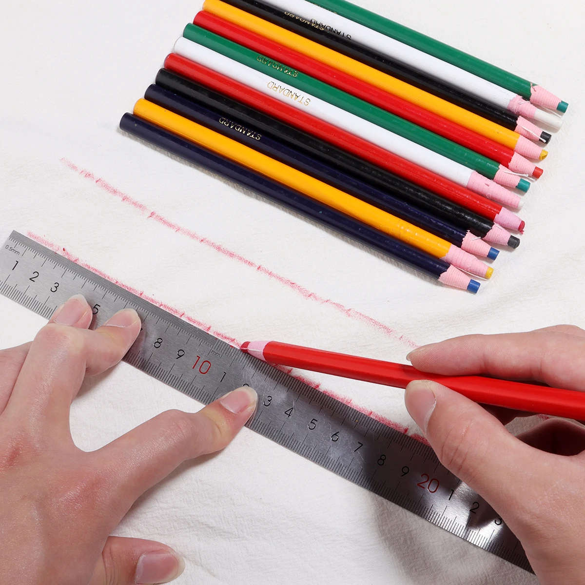 6pcs Fabric Cloth Marker Pencils Multicolor Cut-free Sewing Chalk Tailor Pen For DIY Crafts Clothing Sewing Marking Crayon Tools