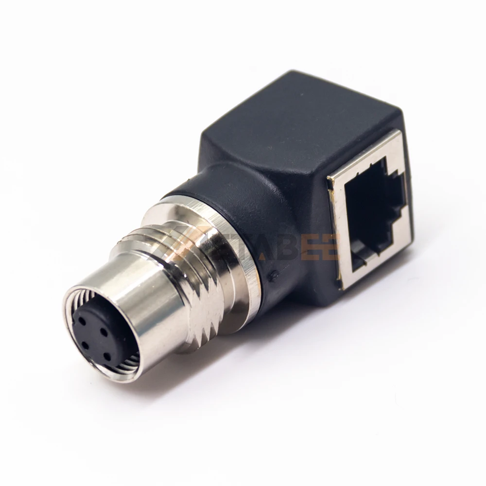 M12 RJ45 Adapter 8 Pin Bulkhead Copper Contact for Ethernet Railway 4/8 Pin 4Pin/8Pin AC/DC X Coded Connectors Bulk Connectors view 3