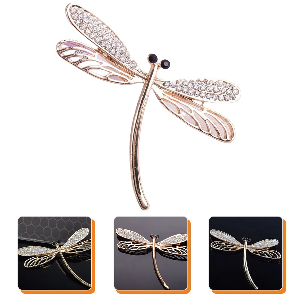 Corsage Decorative Brooch Sparkly Backpacks Pin for Rhinestone Shawl Women Dragonfly Alloy Aesthetic Scarf Clip