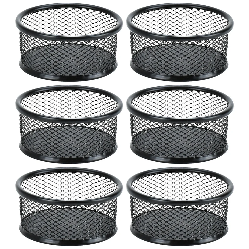 6Pcs Mesh Paperclip Holder for Desk Small Office Organizers Storage Tin for Paper Clips Binder Clips Home School Use