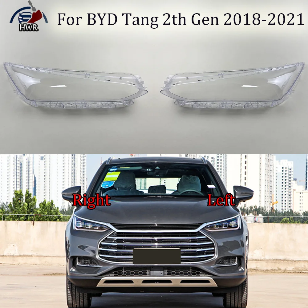 For BYD Tang 2th Gen 2018 2019 2021 Headlight Transparent Shell Headlamp Cover Lens Plexiglass Replace The Original Lampshade