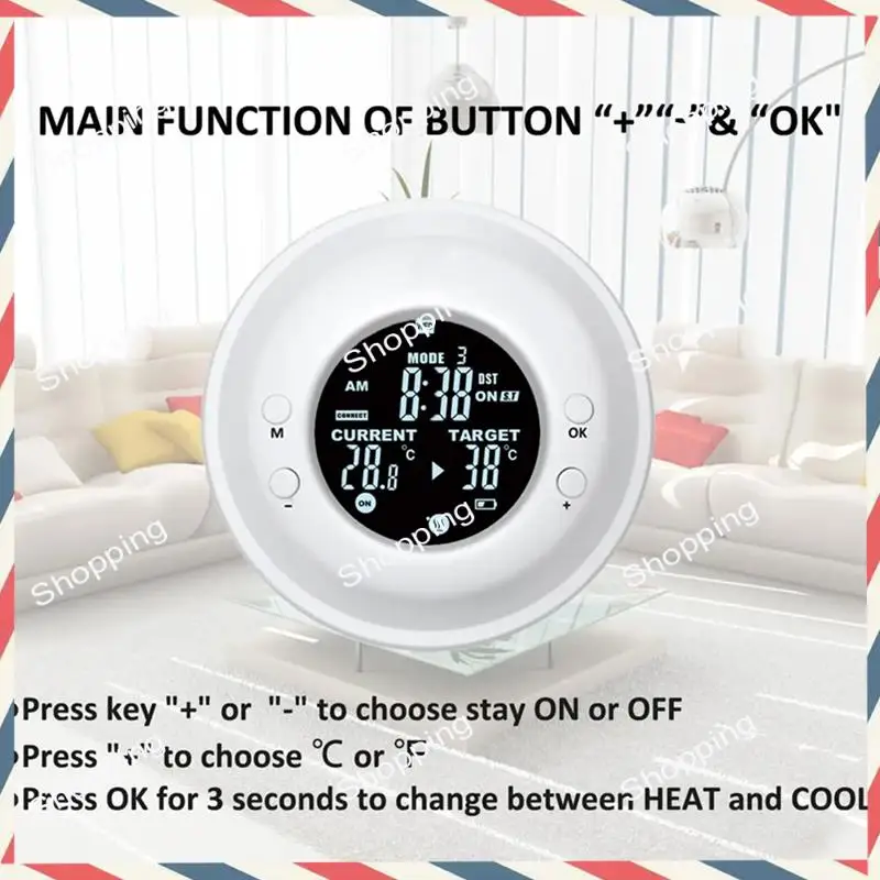 

M20K термостат с регулятором температуры для пола, беспроводной термостатический термостат с подогревом, цифровая вилка европейского стандарта, простая установка