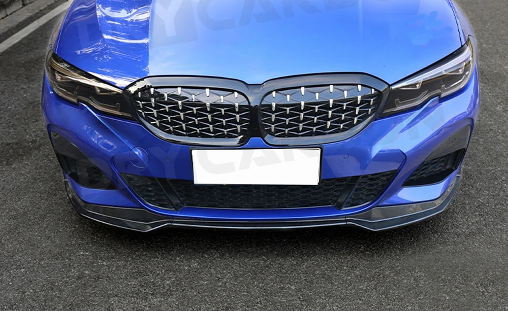 

M Style Front Bumper Guard Gloss Black Front Lip Spoiler Splitters Aprons For BMW 3 Series G20 2019 2020 Head Bumper Protector