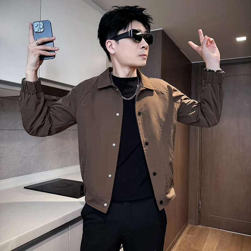 

Мужская демисезонная куртка XS/S в корейском стиле, молодежная, из полиэстера, с длинными рукавами, новинка