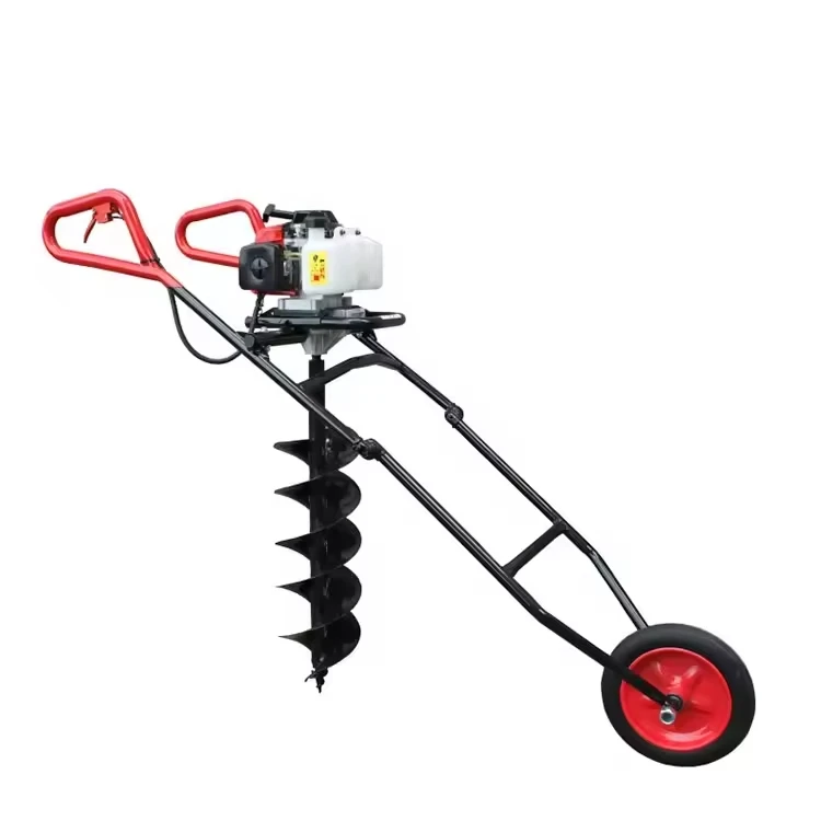 2025 Hand Push Type  Ground Drill Wheel Earth Auger Drill with Motor for Tree Planting and Digging Machines