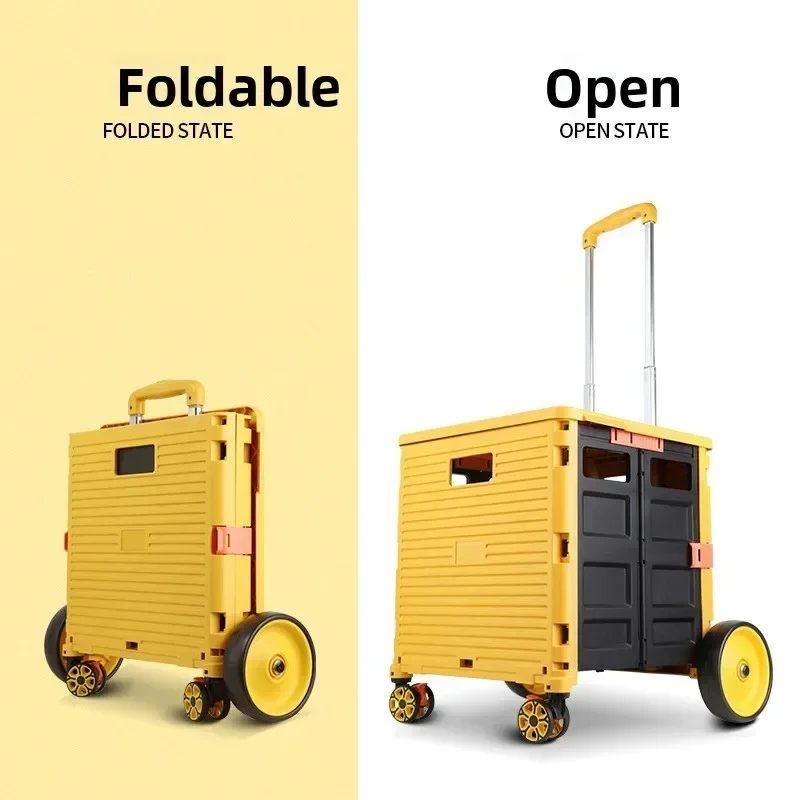 Stable grocery shopping cart storage box trolley household folding stair climbing trolley