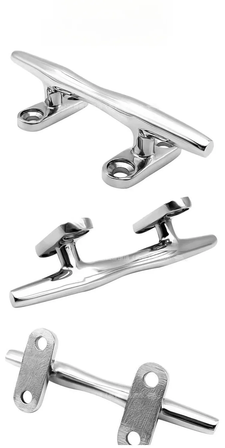 

316 Stainless Steel Heavy Duty Cleat Boat Dock Deck Marine Yacht Rope Cleat 316 Stainless Steel Hollow Base Mooring Cleat