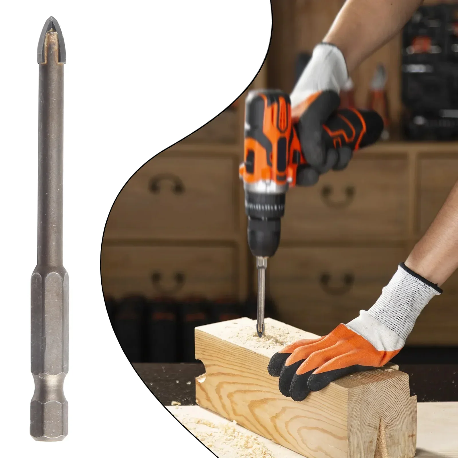 Rust Proof Cross Hex Tile Bits Cross Hex Tile Bits Hex Tile Bits Coated With Four Blades Easy Powerful Monitor Note