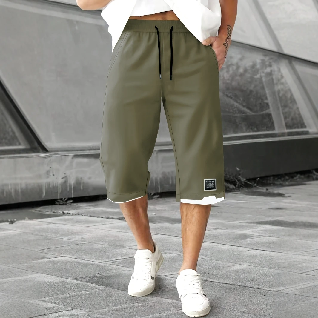 

casual shorts for man lightweight breathable cooling midi length summer streetwear daily walking comfy mens lounge casual pants