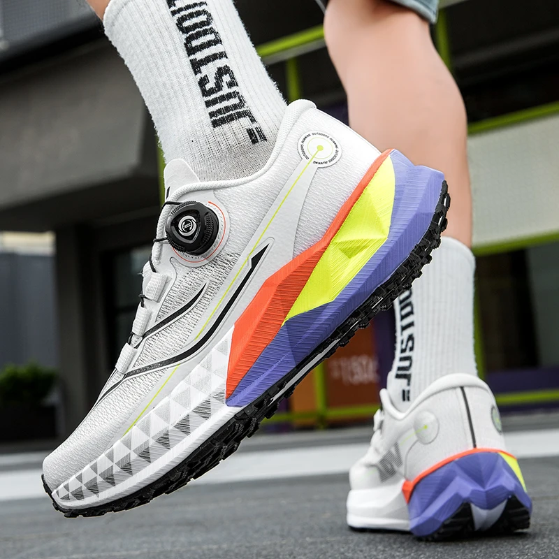 Men Women Running Shoes Cushioned Sneakers Trail Jogging Shoes Lightweight Athletic Shoes Breathable Anti-slip Walking Shoes