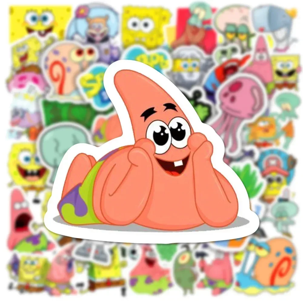 50 Stuks Verscheidenheid Van Cartoon En Anime Schattige Spongebob Squarepants Paistar Kids Waterdichte Graffiti Stickers