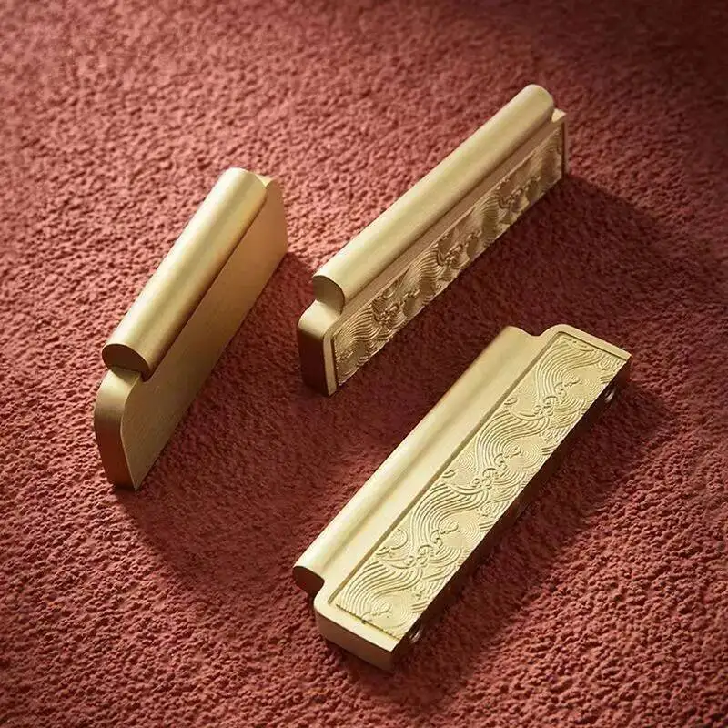 الراقية النحاس الصينية الجديدة الحديثة وبسيطة الرجعية نمط ضوء مقبض باب خزانة الملابس