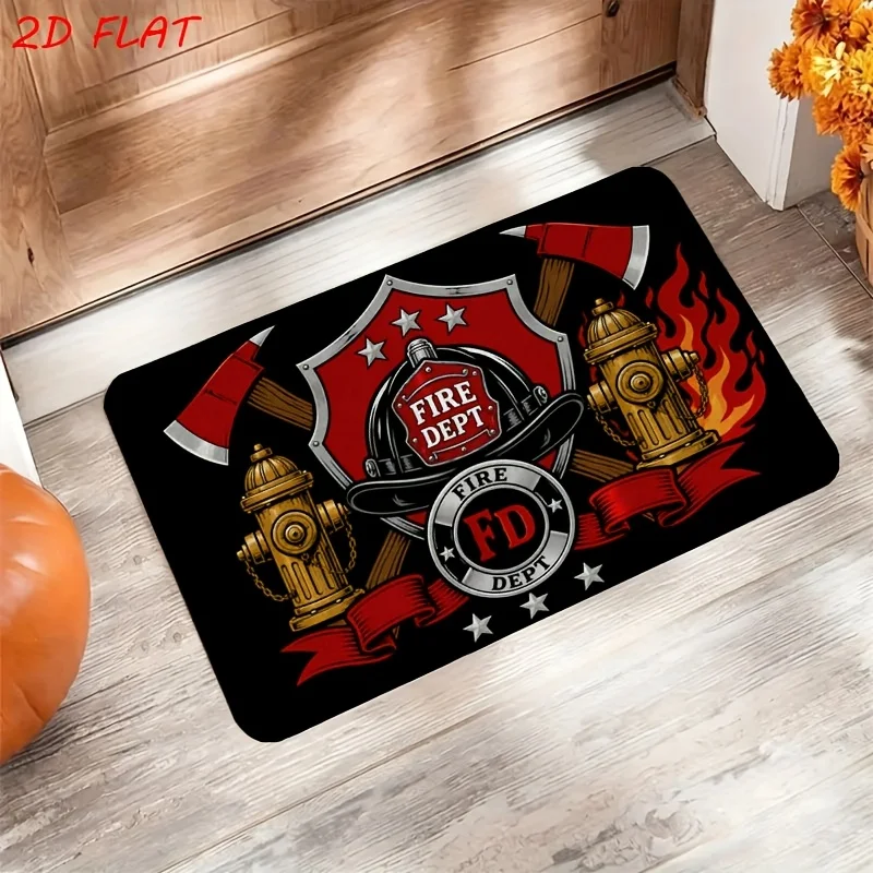 2D FLAT Firefighter Helmet Shield Hydrant Axes 