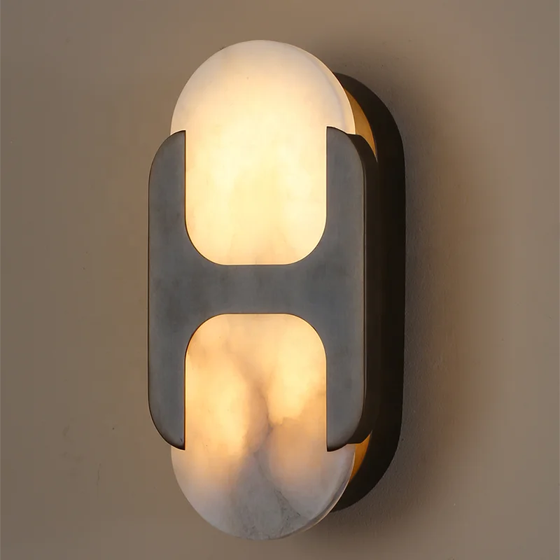 Modern Stone Wall Lighting Alabaster Decorative Interior Home Bedside Corridor Living Room Bedroom LED Wall Sconce Lamp
