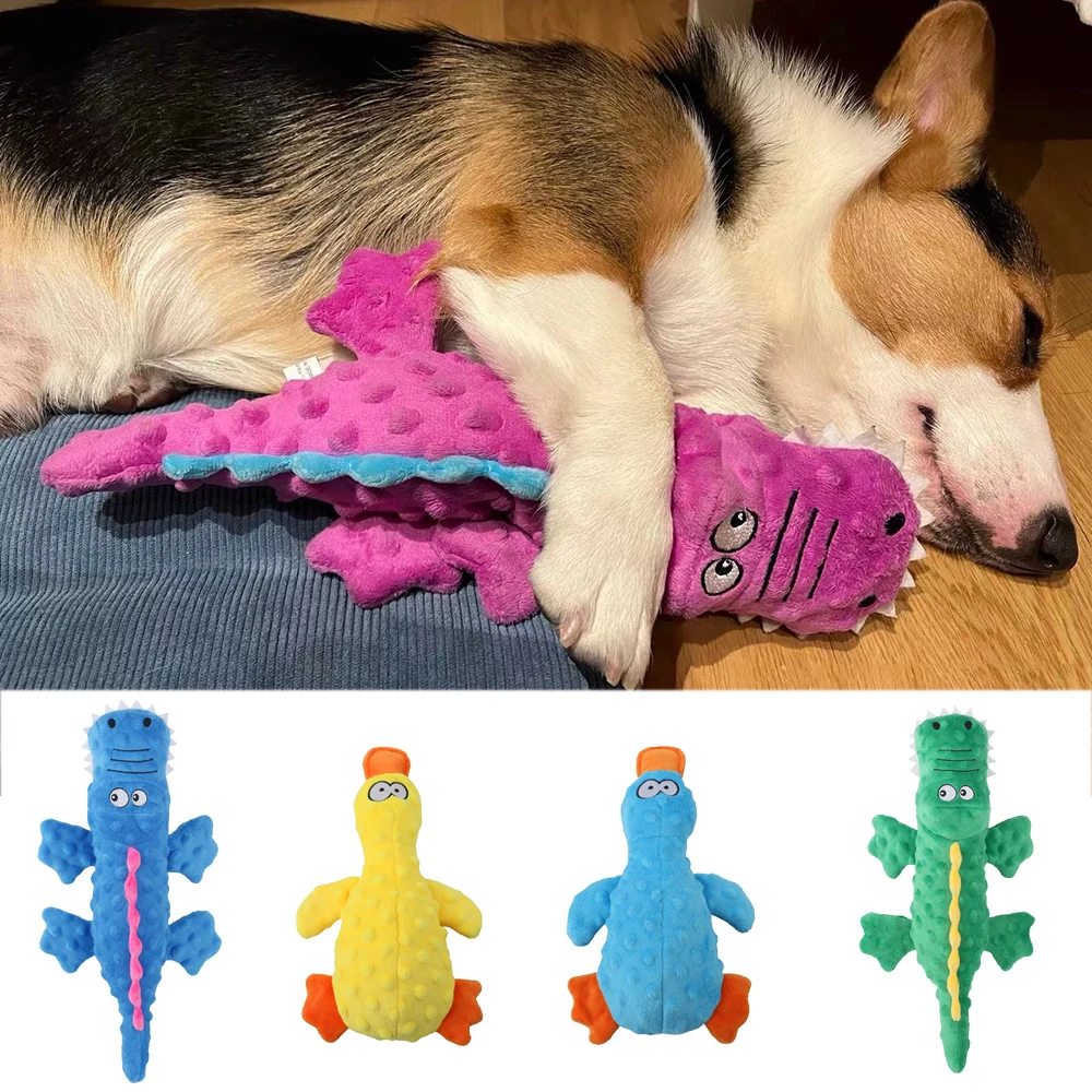 Plush Crocodile Puppy Dog Squeaky Toy for Small Medium Dogs Clean Teeth Pet Chew Toys Maltese Pomeranian mascotas Play Products