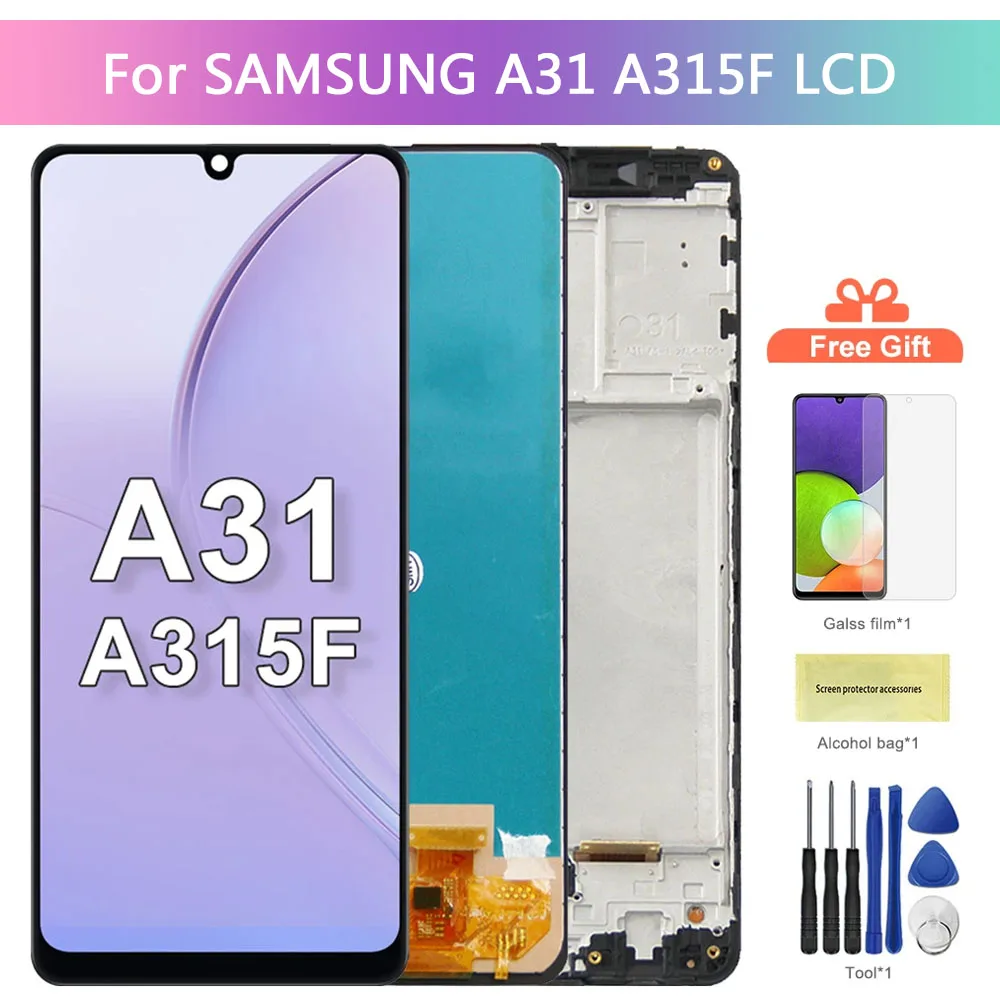 

A31 A315 A315F Display Screen Replacement, for Samsung Galaxy A31 A315 LCD Display with Frame Touch Screen Digitizer Assembly