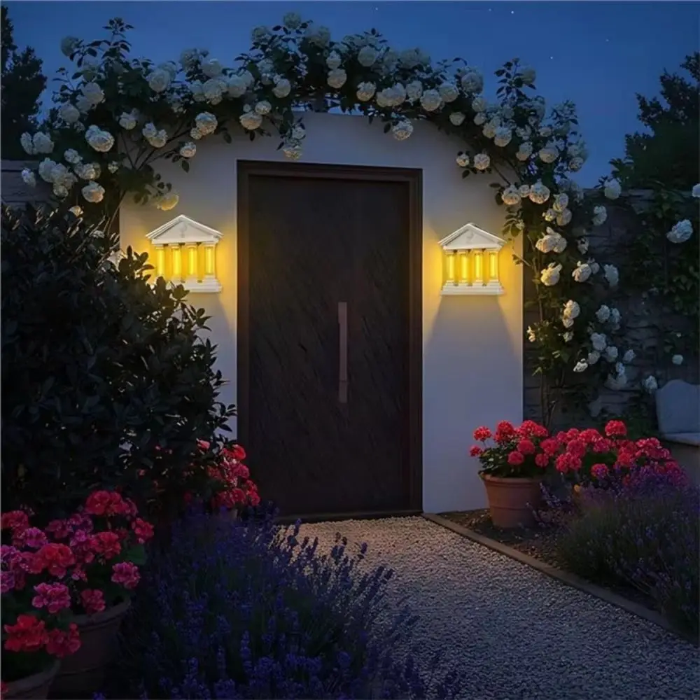 

High Bright Solar Wall Lamp Steady Bright Illumination Stylish Appearance Outdoor Courtyard Decor Light Waterproof Performance