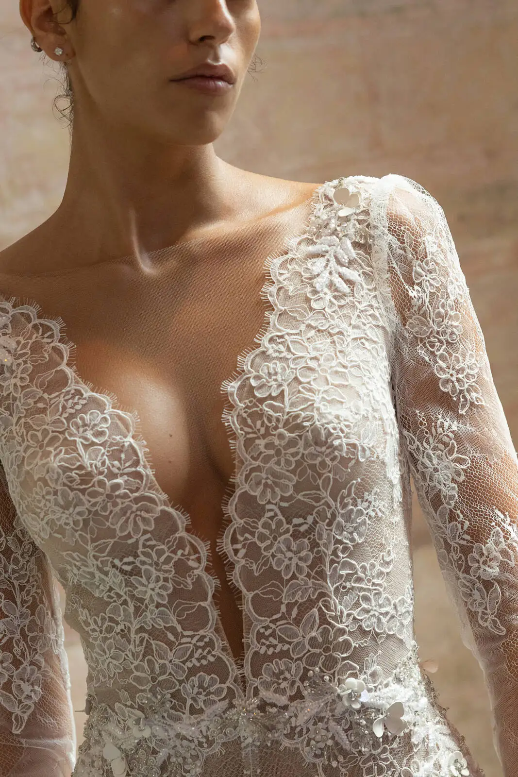 Suknia ślubna na plażę Boho Lace Vestido De Novia Manga Larga Noiva Minimalista Bespoke Vestidos boda Suknie Slubne Suknia dla panny młodej