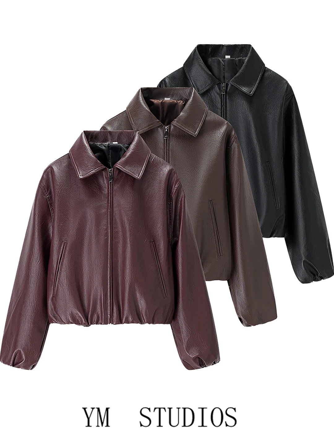 

Американский джинт из искусственной кожи, женский весенне-осенний свободный универсальный байкерский джинт для верховой езды, теплый длинный свеч на молнии