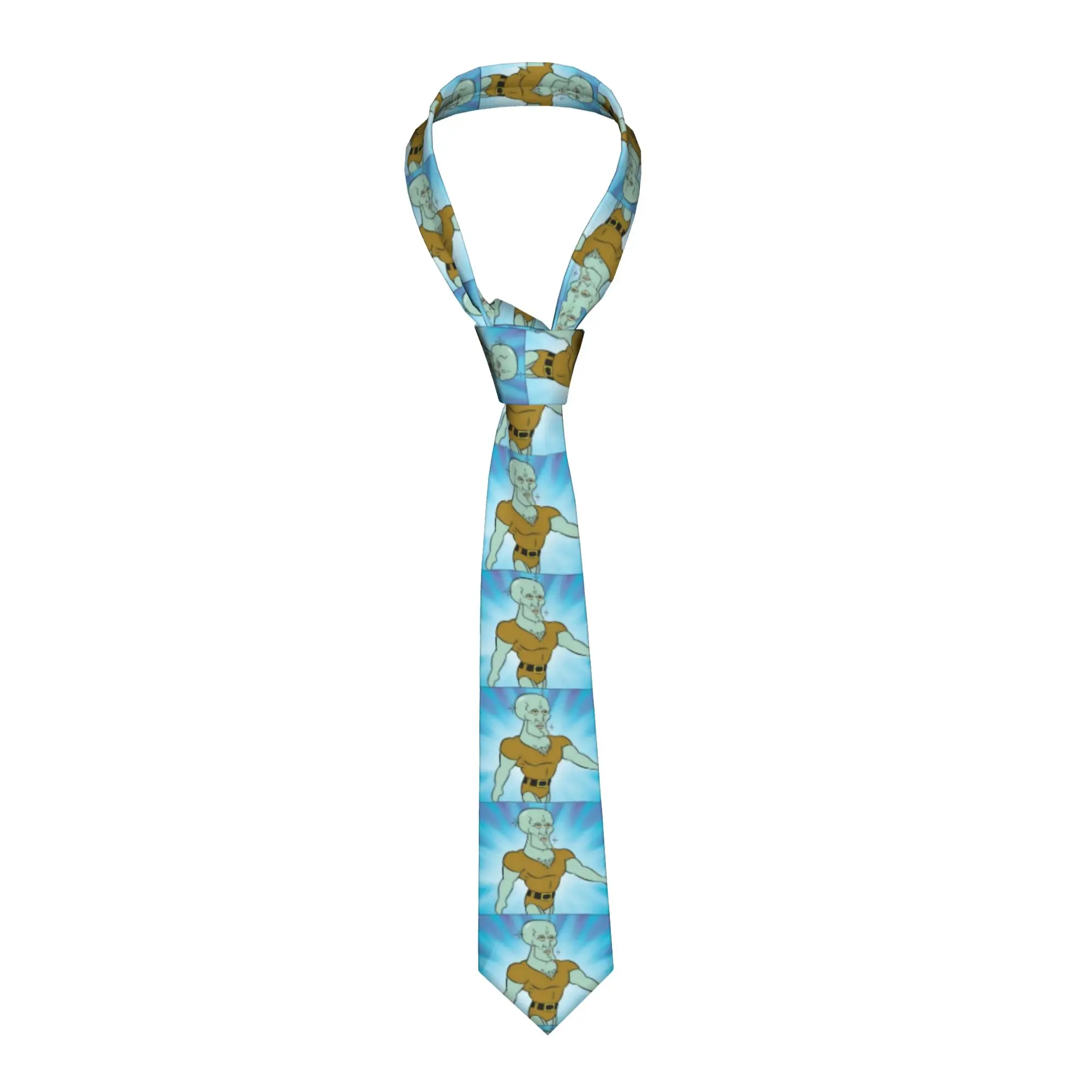 Neckties Monster S-Squidward Men Silk Polyester 8 cm Narrow Neck Ties Funny Meme for Men Shirt Accessories Cravat Wedding Gift