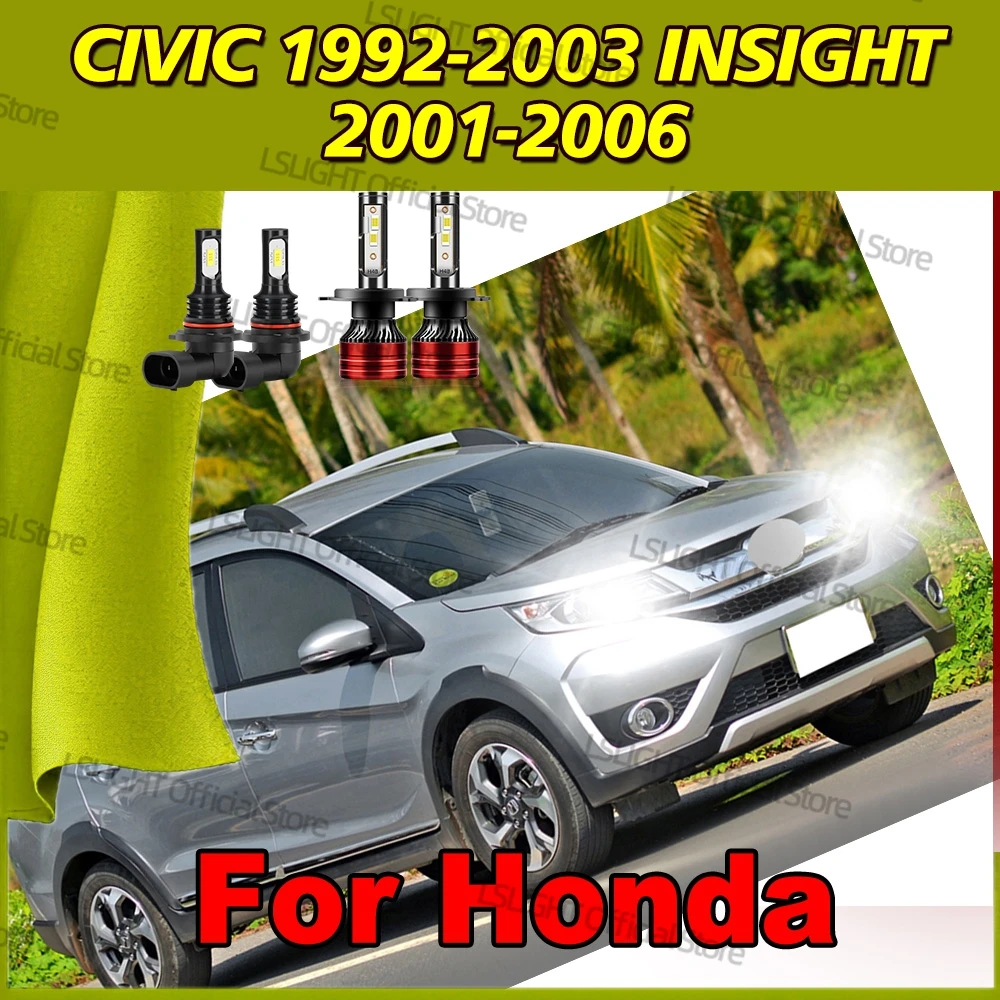

2/4x автоматические лампы для Honda CIVIC 1992-2003 INSIGHT 2001 2002-2006 светодиодные фары 12 В автомобильные противотуманные фары 6000K двухсторонние CSP 3570