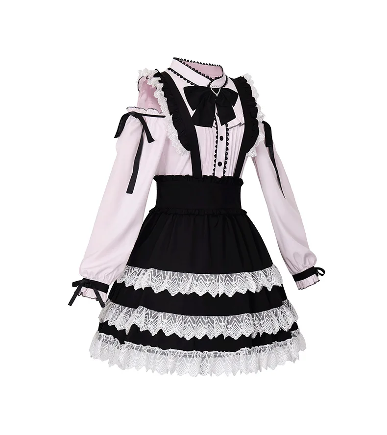 TGS25 Memory Little  Cosplay Game Identity Ⅴ Costume Miss Black White Lolita Dress Wig Set Tokyo Party Outfit for Woman view 3