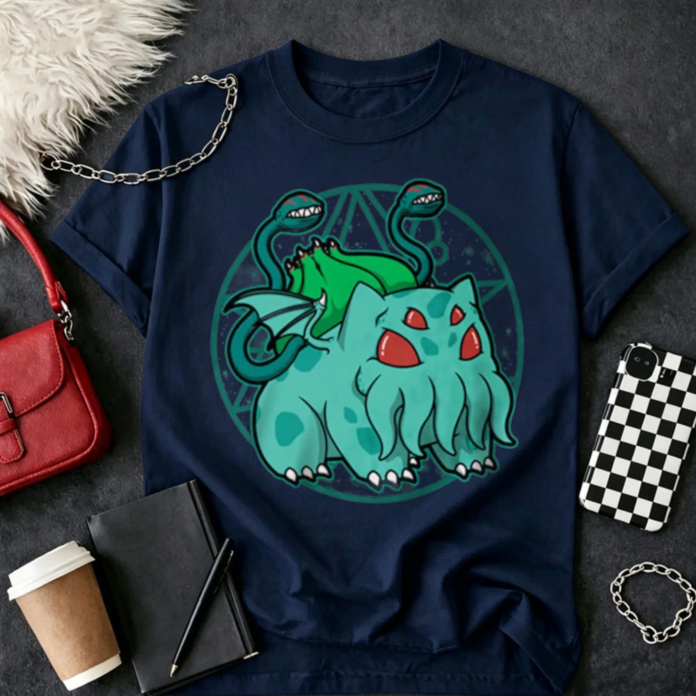 Bulbathulhu Lovecraftian T-shirt Horror Cthulhu Symbol Kawaii Monster Eldritch Horror Lovecraftian Gothic Cute Cosmic Horror Uni