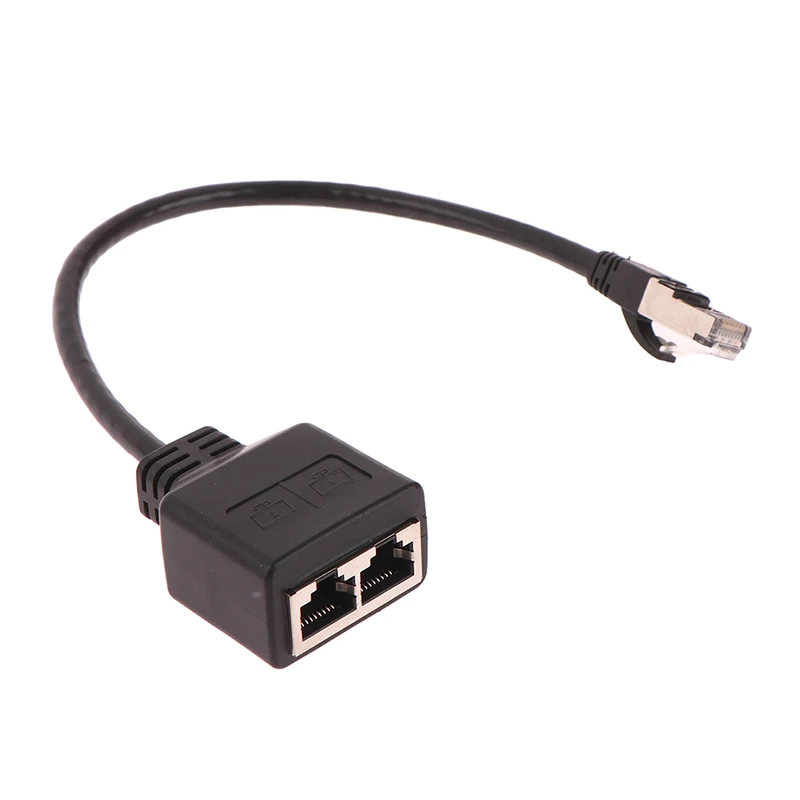 1Pc Ethernet Splitter RJ45 1 Male to 2 Female LAN Ethernet Cable Splitter Cable Ethernet Socket Connector Extension Cable