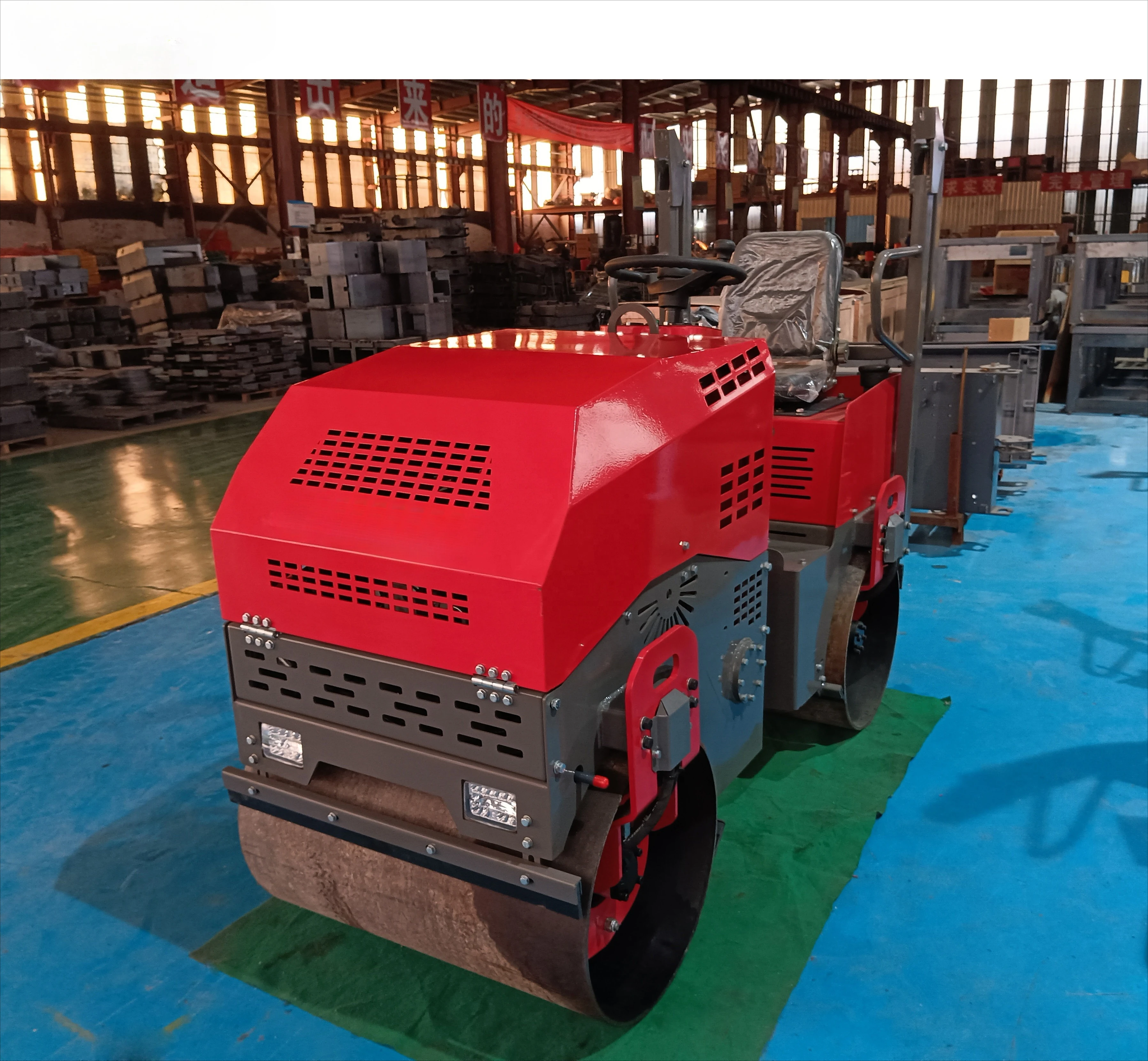 Double Drum Vibratory Roller Mini Road Roller with Spare Parts for Sale