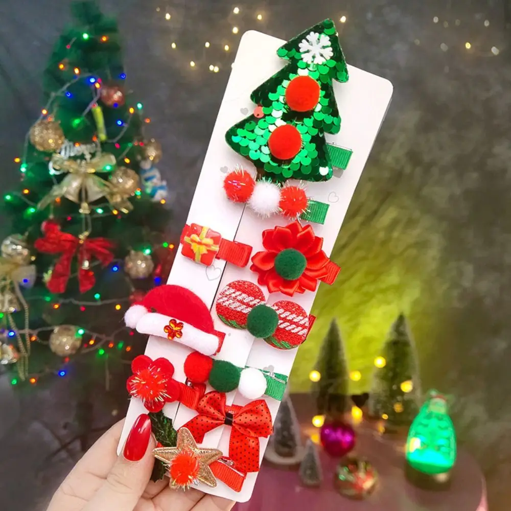 

Merry Christmas Decor Christmas Hairpin Set Sequin Star Children Antler Hair Clip Korean Hair Accessories Santa Claus