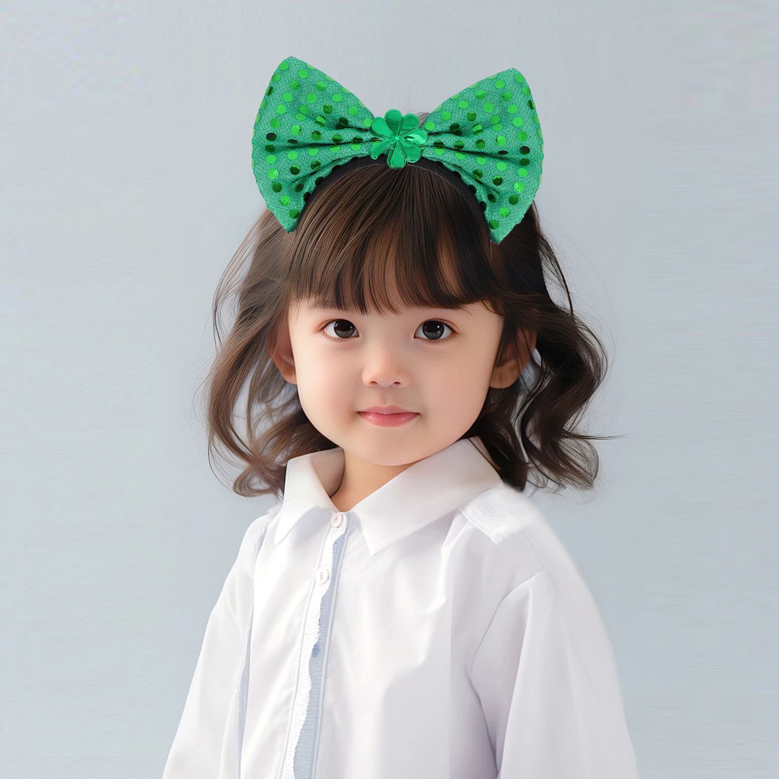 

1 set Short Skirt Hairband Adorable Party Hairhoop Festival Costume Set For Kids St. Patrick'S Day Accessories Creative Green