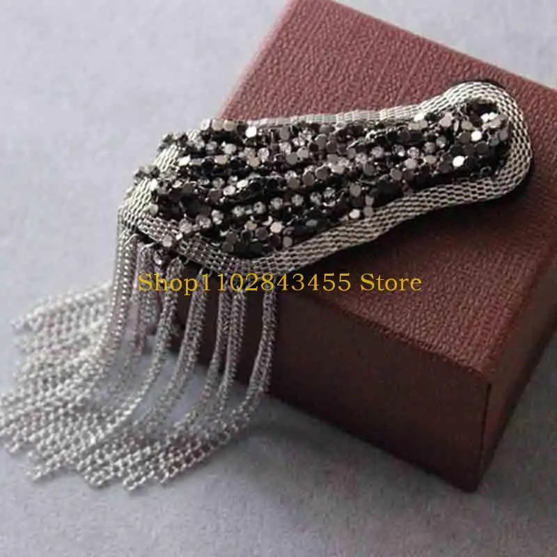 

49MC Эполет с кисточками, плечевая доска, сценический костюм, ювелирная цепочка на плечо для Rhinesto