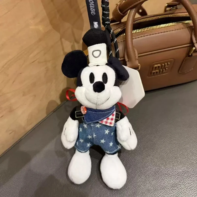 

Disney Mickey Pilot Series Plush Doll Keychain Cute Stuffed Toy Backpack Bag Pendant Decoration Gift for Kids Fans
