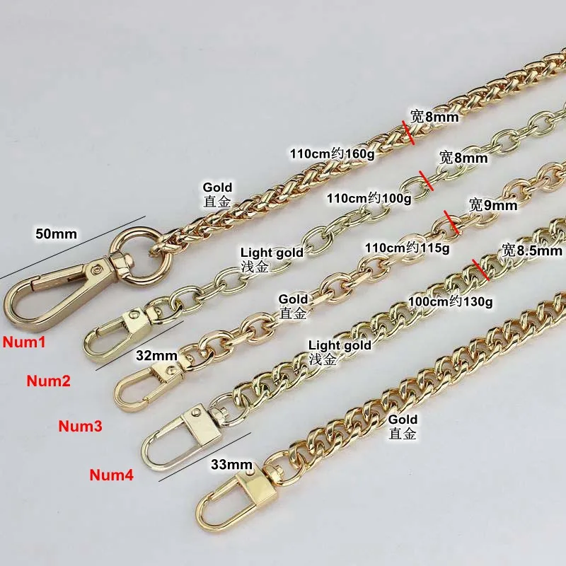 Female bag accessory bag chain gold chain metal bag chain shoulder strap bag strap diagonal metal chain high-grade chain