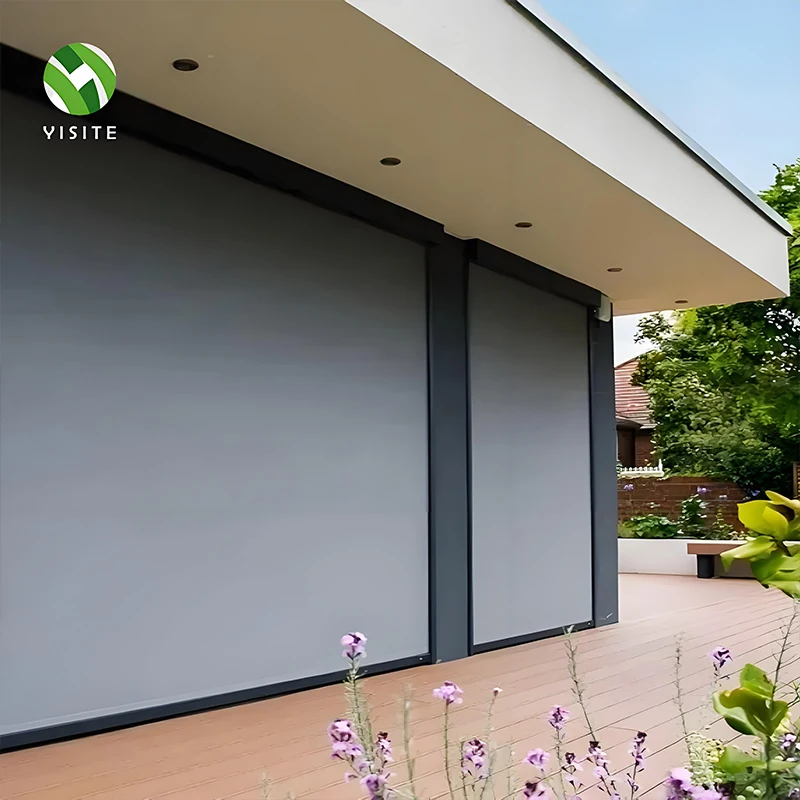 Manufacturer's Electric Motorized Zip Screen for Home Outdoor Patio Pergola Blinds PVC Windproof Zipper Blind for Sunshade