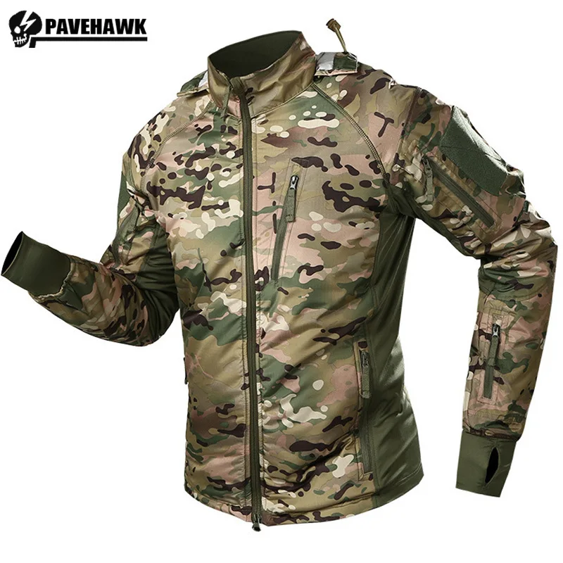 

Tactical Camouflage Charge Jacket Men Waterproof Fleece Warm Combat Coat Foldable Hat Field Hiking Mountaineering Windbreaker